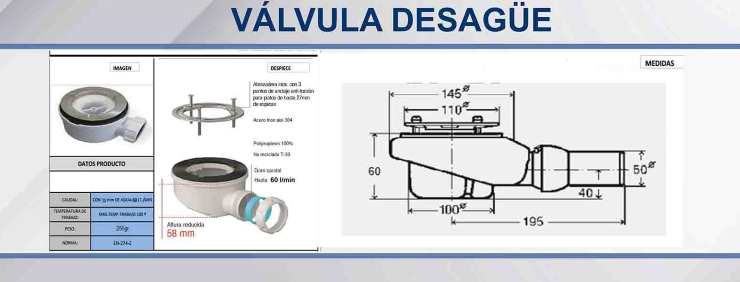 Válvula plato de ducha