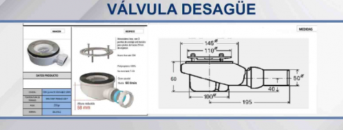 Válvula plato de ducha